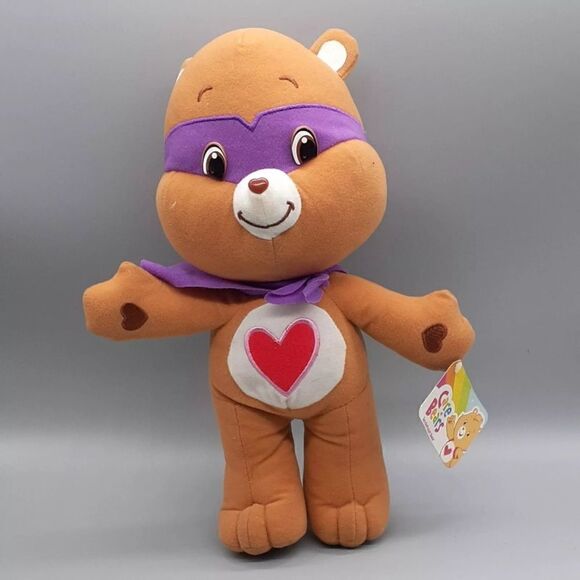 NWT RARE 2009 Care Bear 16" Nanco Tenderheart  Masked Super Hero Stuffed Animal - Picture 1 of 5